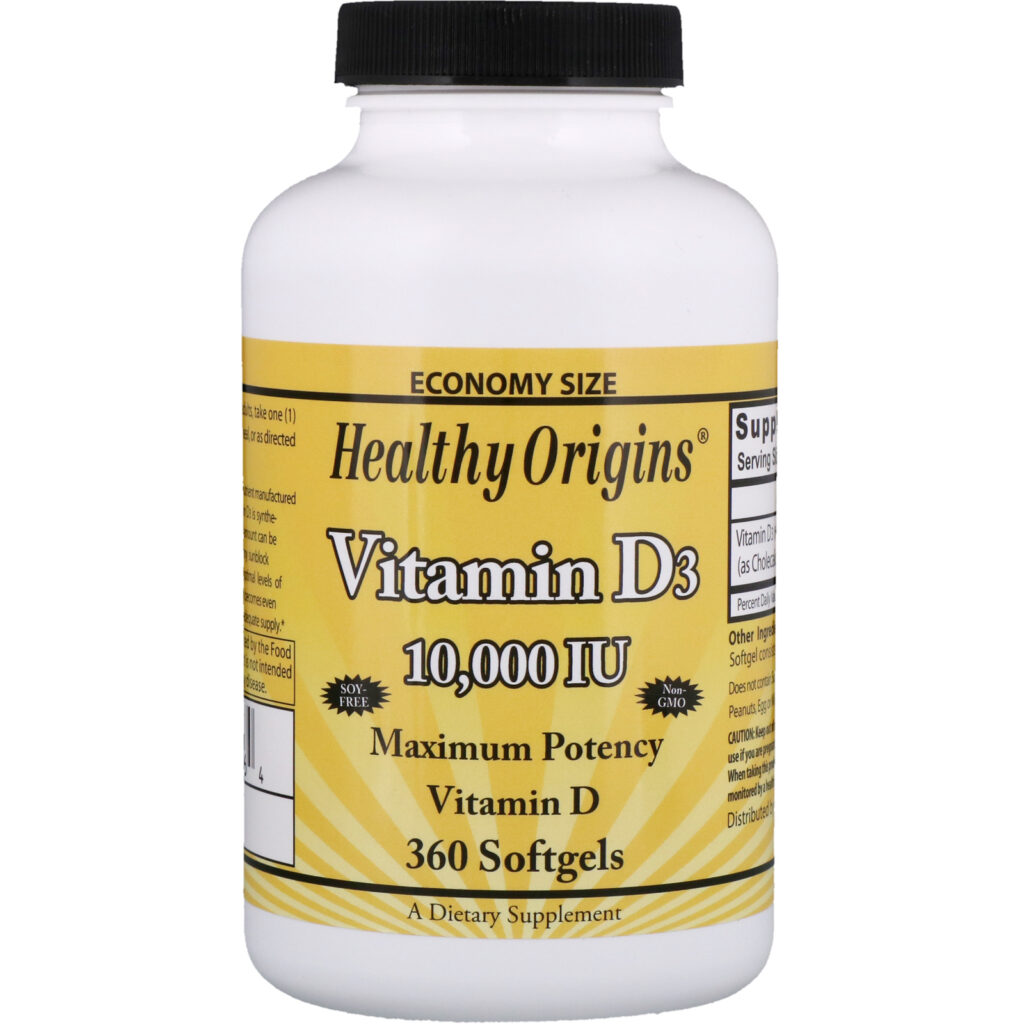 Витамин D3 Healthy Origins 10000 360 Softgels - Витаминка D3